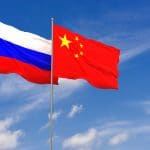 Russia and China flags