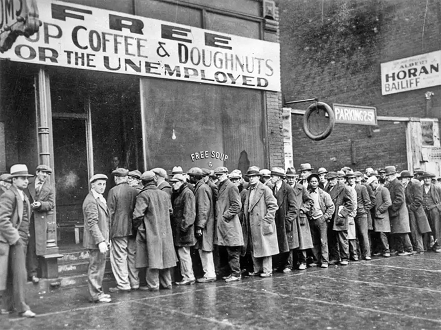 men line food Chicago Great Depression Illinois